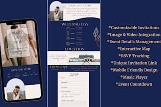 create elegant wedding invitation website for couples