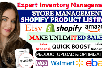 manage shopify store, upload, add, list products to etsy, ebay, walmart store