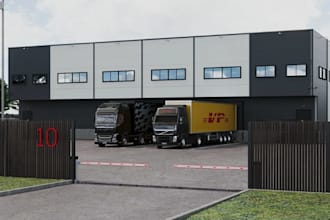 redesign industrial warehouse,logistic center,storage area,revit modern building