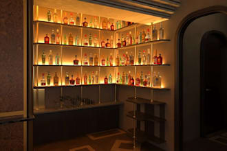 renovate 3d interior liquor store ,4k wine store design,bar render,cgi lightning