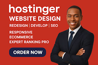 hostinger website design redesign and develop SEO responsive ecommerce ranking