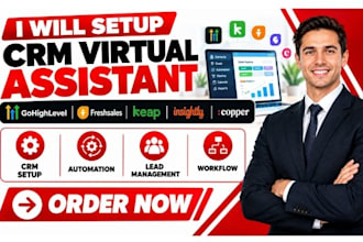 setup gohighlevel freshsales keap crm insightly copper CRM virtual assistant