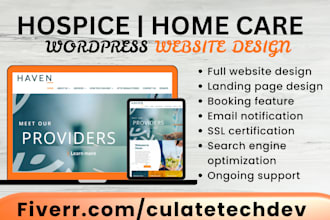 design converting hospice website home care assisted living wordpress website