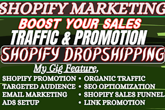 build shopify store, shopify marketing, shopify sales, website traffic