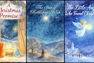 christmas book illustration, christmas children book, story book, christian book