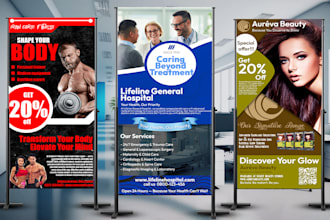 design roll up banner, retractable banner, pull up banner, signage design
