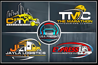 do trucking transport logistics towing cargo dispatching logo for your business