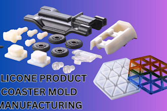 design silicone prototype, coaster and tabletop resin mold for manufacturing