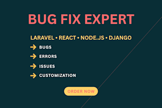 fix your react laravel or nodejs bugs errors and issues fast