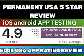 1000 USA app user acquisition, USA app rating  review, app subscriber user, game