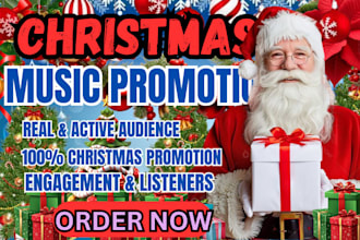 promote christmas music promo, country music  to real active audience