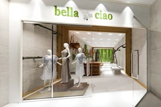 3d shopping complex design, mall, clothing store, streetwear warehouse,3d render