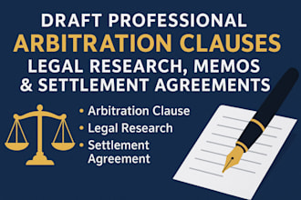 do arbitration clause, legal research, legal memo, and settlement agreement