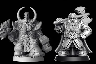 sculpt 3d miniature 3d figurine model character in stl file for 3d printing