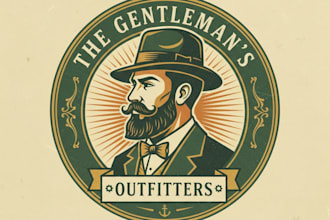 design a unique vintage man logo for your brand
