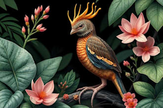 draw botanical and animal designs and patterns for you