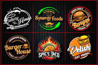 make a fast food truck, chicken, hot dog, pizza, burger, food , restaurant logo