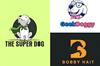 do cute pet, cat, dog, horse, animal, gaming, pet training and veterinary logo