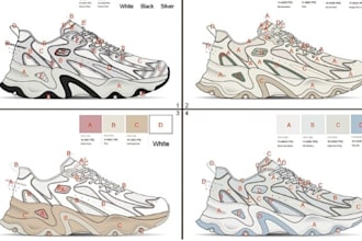 develop sneakers, make tech packs to produce shoes boot custom shoes vector art