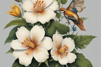 draw a custom botanical or floral watercolor illustration