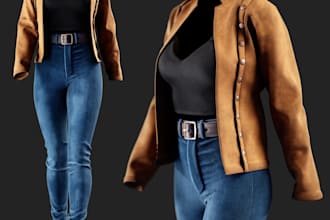 do 3d second life model, rig realistic 3d clothing model, clo3d design
