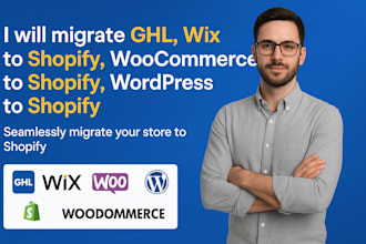 migrate ghl wix to shopify woocommerce to shopify wordpress to shopify