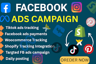 setup targted fb ads campaign, followers growth, shopify tracking integration