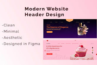 design a modern and captivating desktop website header in figma