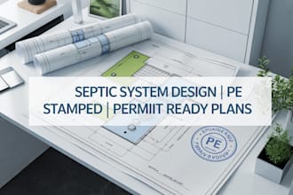 design septic system, drainage plans, site plans, pe certified drawing