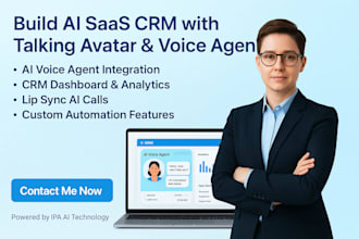 build ai saas CRM talking avatar, lip sync calls, ai voice agent ipa app