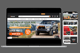 build truck accessories shopify store automotive website auto part store