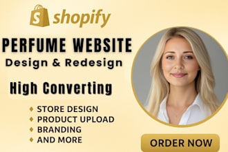 design a luxurious shopify perfume ecommerce store, with an elegant layout view