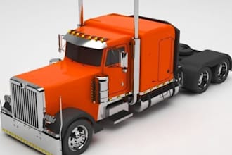 3d truck model car model semi truck, 3d hypercar, 3d futuristic car, hybrid car