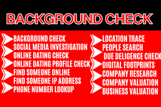 background check people search find someone social media investigations IP trace