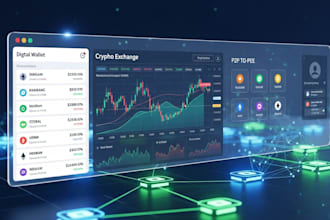 develop crypto exchange website, wallet app, p2p exchange