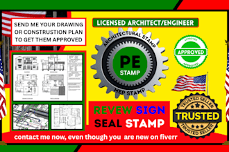 provide pe stamp, architectural stamp, mep stamp, pe report, engineering stamp