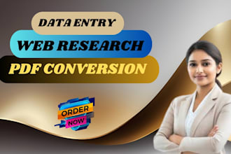 do accurate data entry web research and PDF conversion