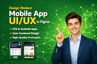 design modern mobile app UI UX in figma for ios and android