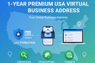 provide a professional USA virtual business address and mail forwarding