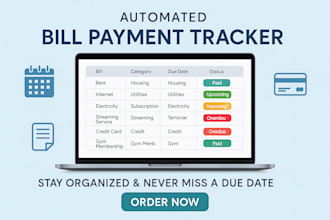 design an automated bill payment tracker to manage due dates and expenses