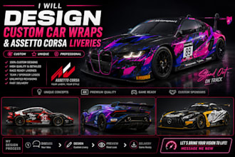 design custom car wraps and assetto corsa liveries