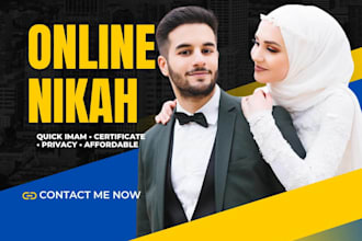 perform your online nikah with witnesses, wali, provide an official certificate