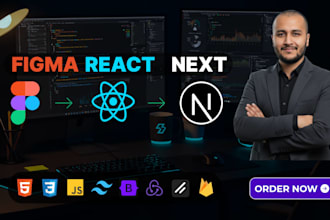 convert figma design to react js and next js website