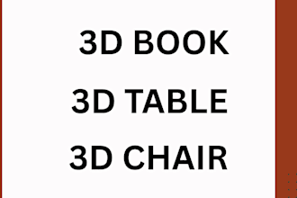 do 3d table ,3d spoon, 3d chair