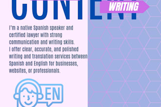 write or translate content in spanish and english