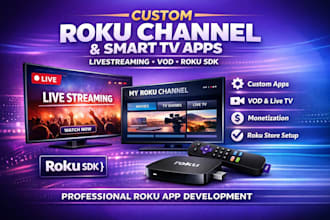 develop a high quality roku TV app for vod or live streaming
