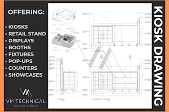 kiosk and retail display shop drawings for fabrication