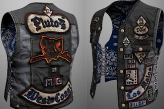 design realistic biker kuttes  gta for fivem characters