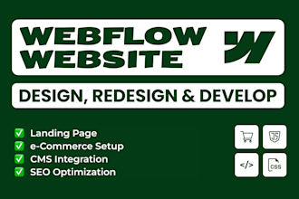 design and develop professional webflow website, ecommerce store, landing page