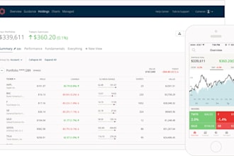 develop investment tracking app, stock portfolio app, market analysis app